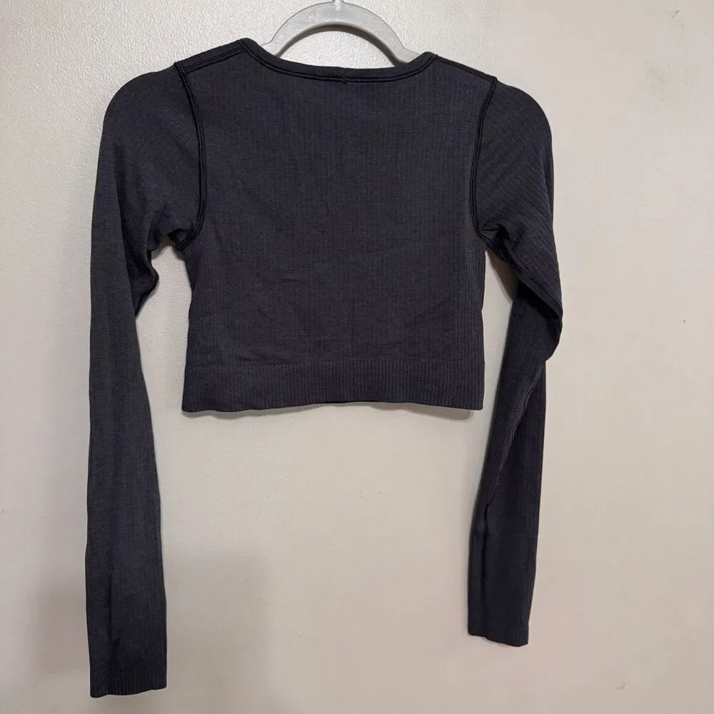Lululemon Ebb to Street Long Sleeve Shirt black gray size 4